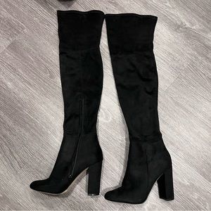Aldo black suede over the knee boots